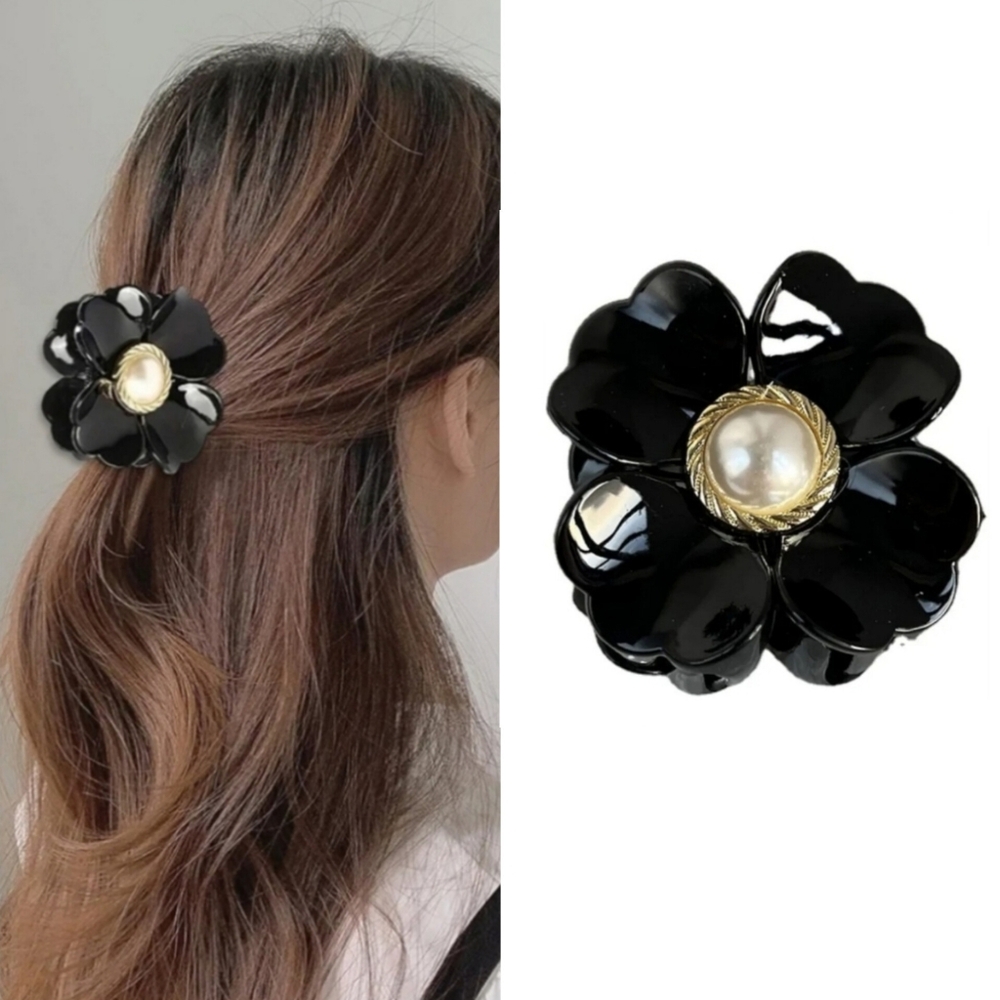 Sophi Black Flower Jaw Hair Clip BNIB